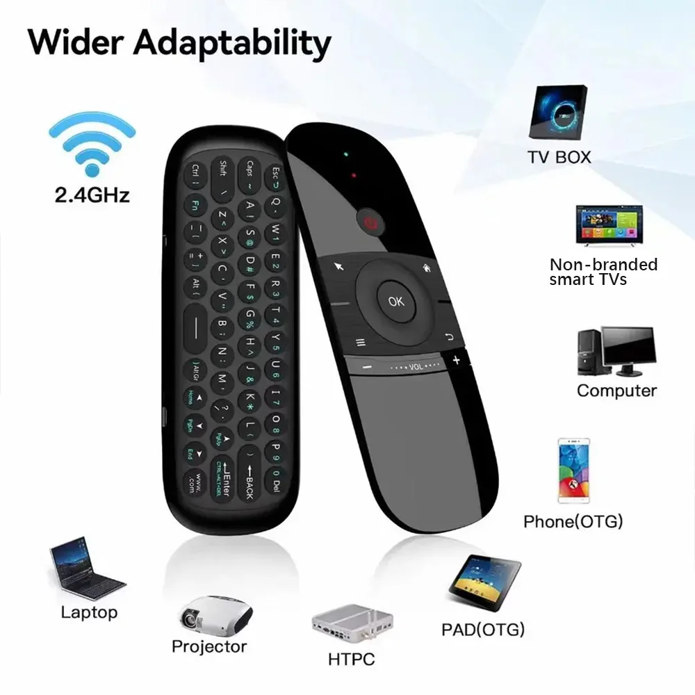 MRSVI W1 2.4G Air Mouse Remote Control IR Learning 6-Axis Motion Wireless Keyboard Sense for Smart Android TV Android Box PC