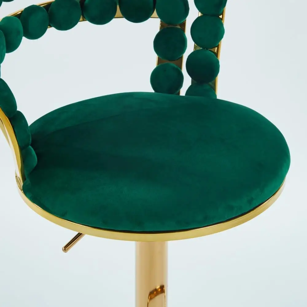 Modern Bar Chair(Set Of 2) With Golden Color Iron Tube Legs, Soft Cushions And Comfortable Backrest, Suitable For Dining Room,