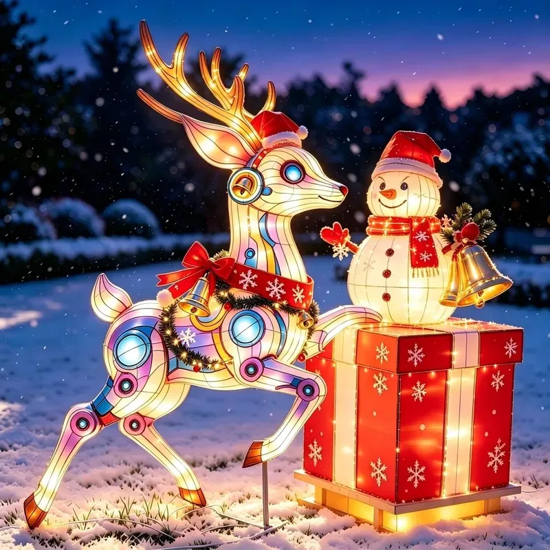 Christmas Thanksgiving Mechanical Deer Holiday Lanterns Waterproof Future Technology Style LED Outdoor Lighting