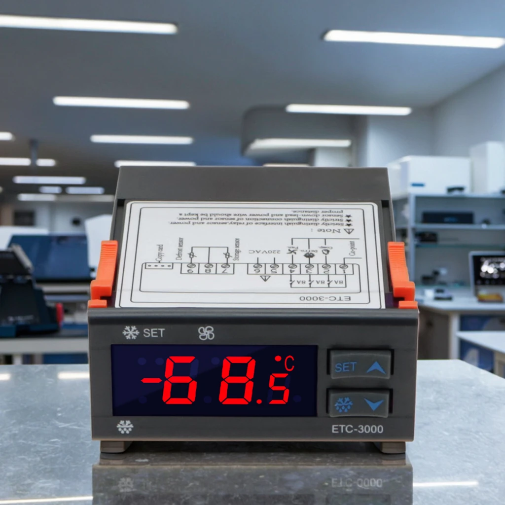ETC-3000 controlador de temperatura digital geladeira termostato mini regulador termorregulador termopar ntc sensor duplo 220v
