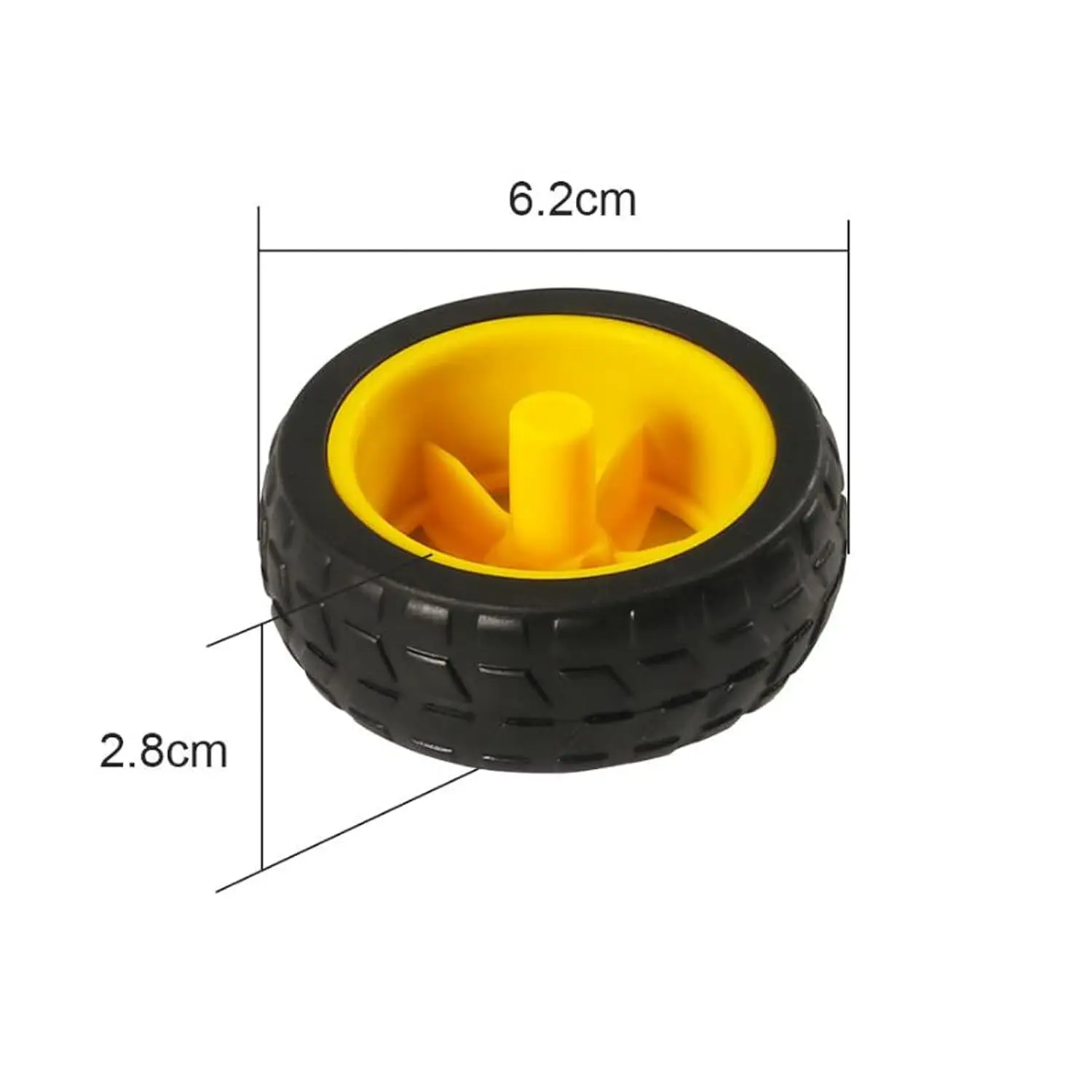 TT DC 3 - 6V Dual - Shaft Gearbox Motor, 200RPM 1:48, with Tire Kit for Arduino DIY Smart Cars & Robots