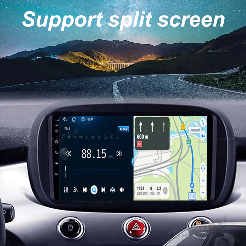 Radio samochodowe Android 15 dla Fiat 500X 2014 - 2020 Multimedialny odtwarzacz wideo Nawigacja GPS Bezprzewodowy Carplay + Auto Stereo QLED HeadUnit