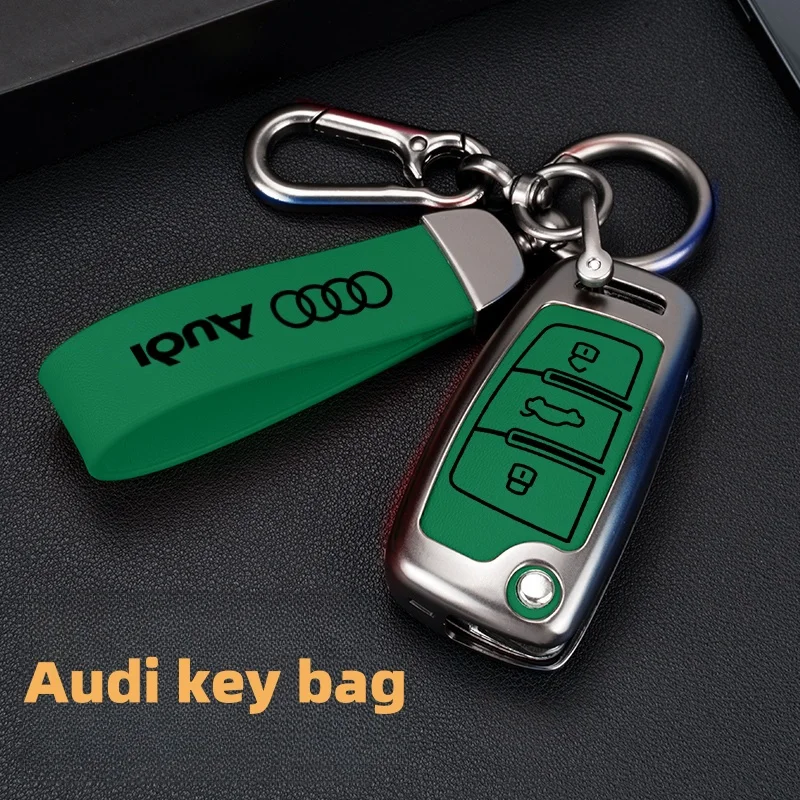 

Zinc Alloy Leather Car Remote Key Case Cover for Audi A1 A3 8P A4 A5 A6 C7 A7 S3 S7 S8 R8 Q2 Q3 Q5 Q7 Q8 Sq5 Tt Rs3 Rs6 Keychain