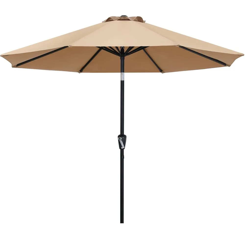 

9FT Outdoor Patio Umbrella, 8 Ribs Table Umbrella W/Crank for Easy Set Up, Suitable, Customized