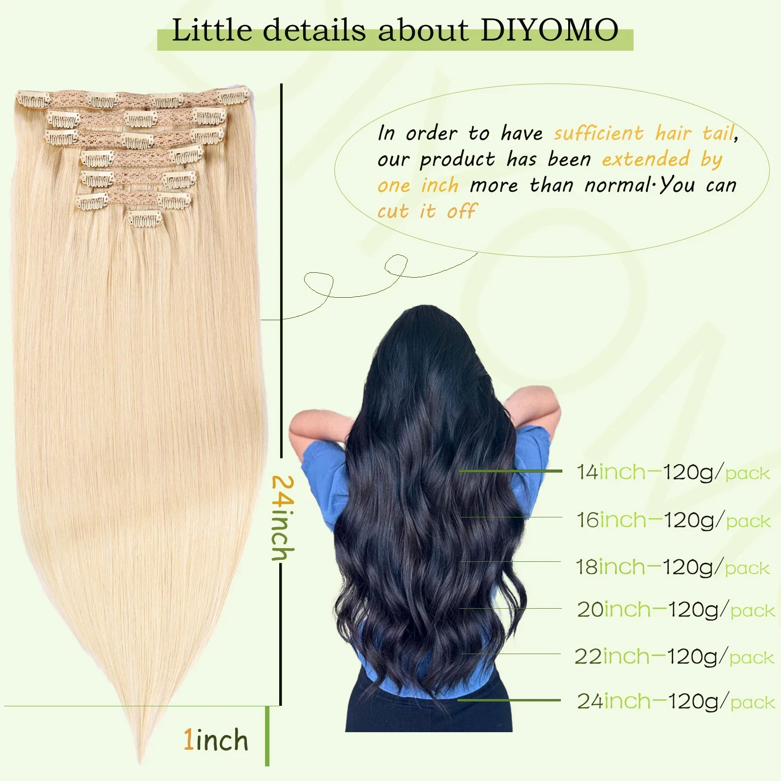 Natural Black Straight PU Clip-In Hair Extensions 100% Human Hair 100g/Set 7 Seamless Invisible Wefts for Women