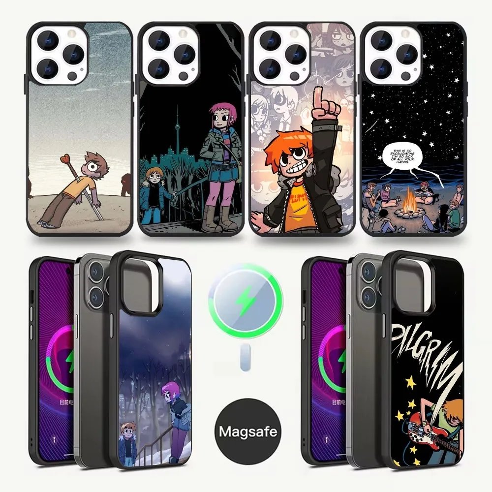 

S-Scott Pilgrim Phone Case For iPhone 16,15,14,13,12,11,Pro,Max,Plus,Mini,Magsafe,Magnetic Wireless Charging Case