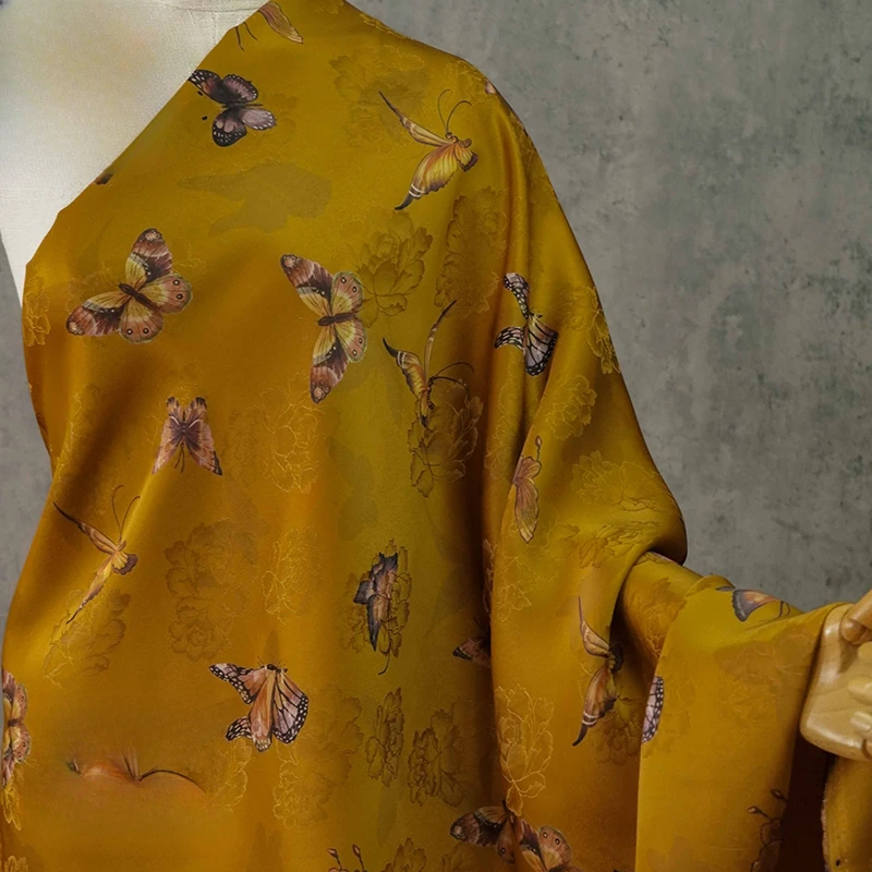 

Цветочная бабочка Xiangyunsha, ткань с принтом, китайский стиль, элегантное платье Cheongsam, жилет, материал, вискоза, шелковый текстиль