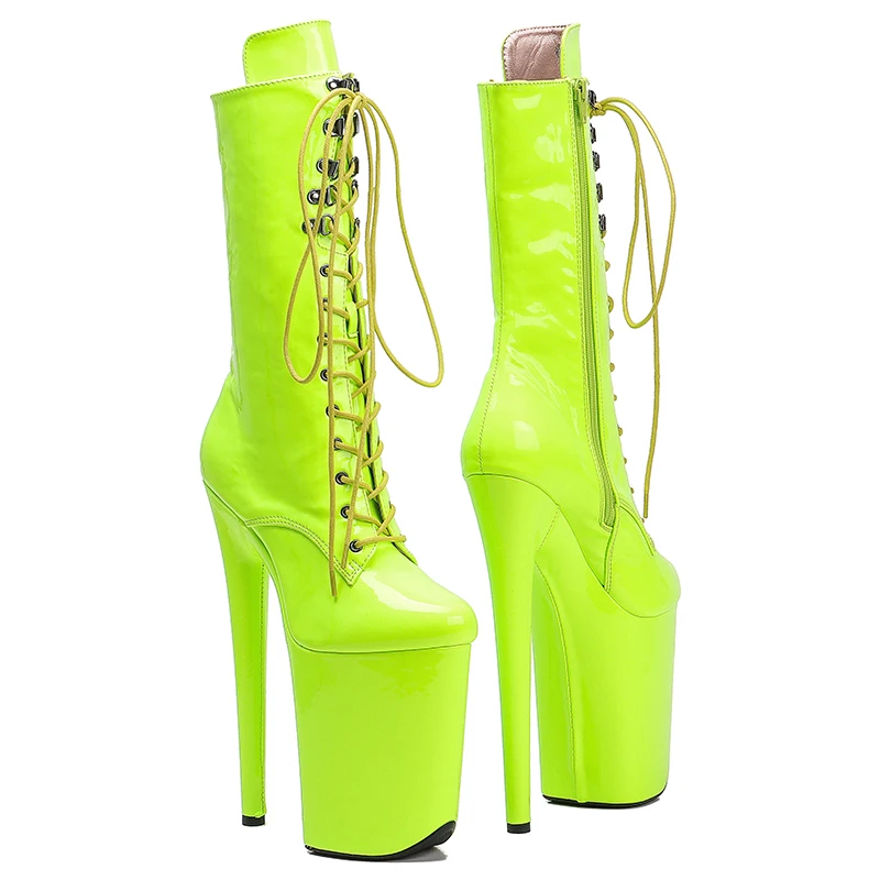 Leecabe Patent upper Sexy boots 23CM/9inches High Heels Platform Pole Dance shoes