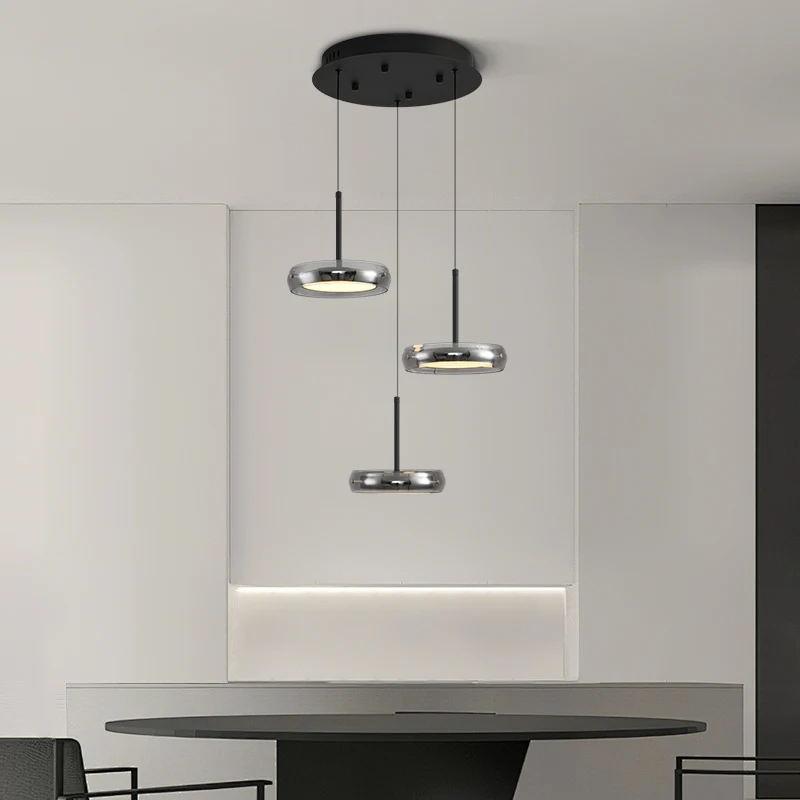 Three Headed Pendant Light Minimalist Led Restaurant Chandelier Bar Counter Hanging Lamp Modern Home