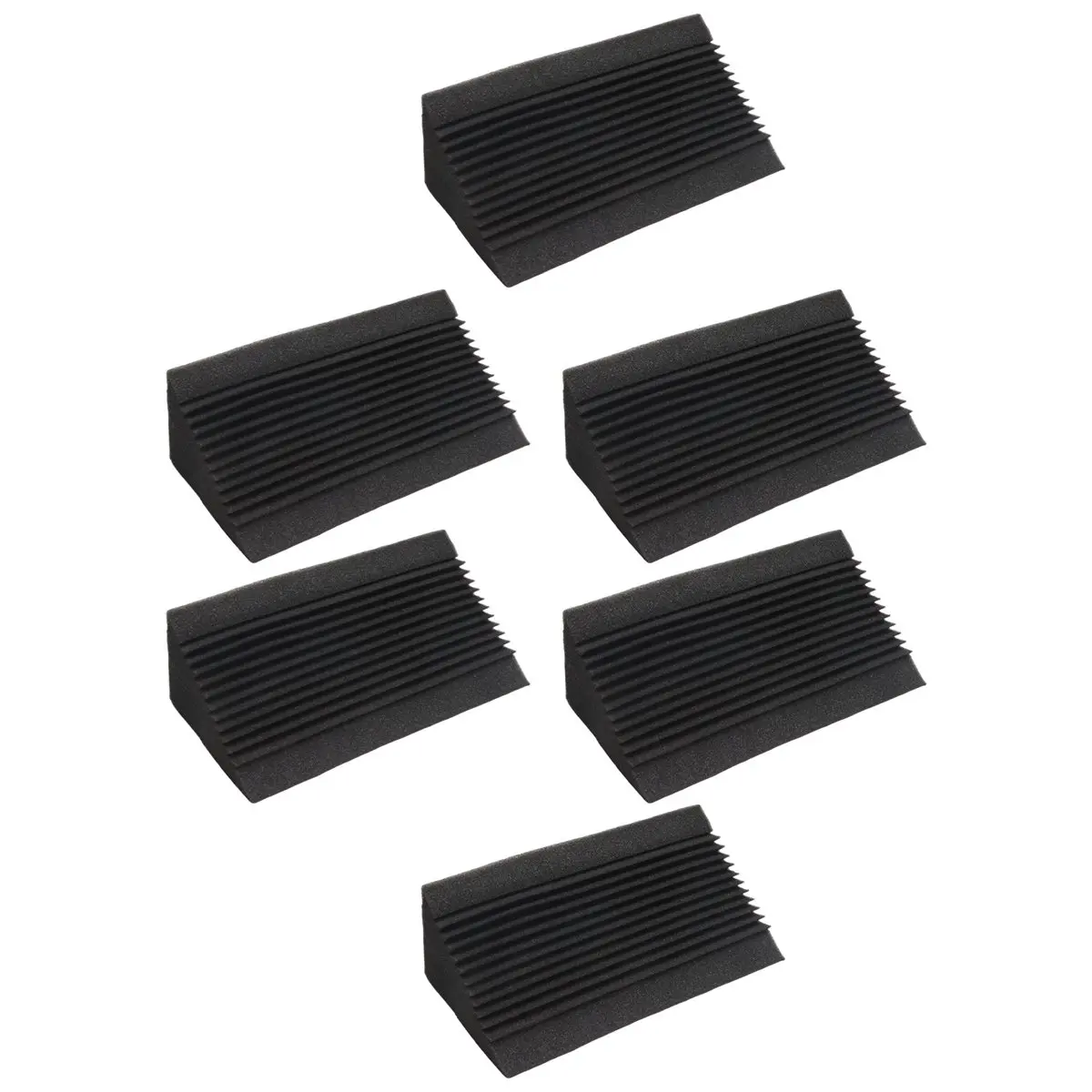【STOCK】6 PCS Acoustic Foam Charcoal/Black Trap Sound Absorption Studio Soundproofing Corner Wall 12 x 12 x 24 cm