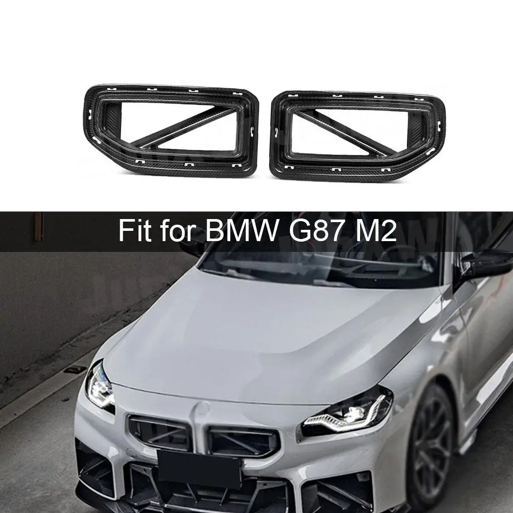 

Dry Carbon Fiber Front Bumper Foglamp Air Vent Trim Mesh Grille Covers for BMW 2 Series G87 M2 2023+ FRP Front Grill Frame