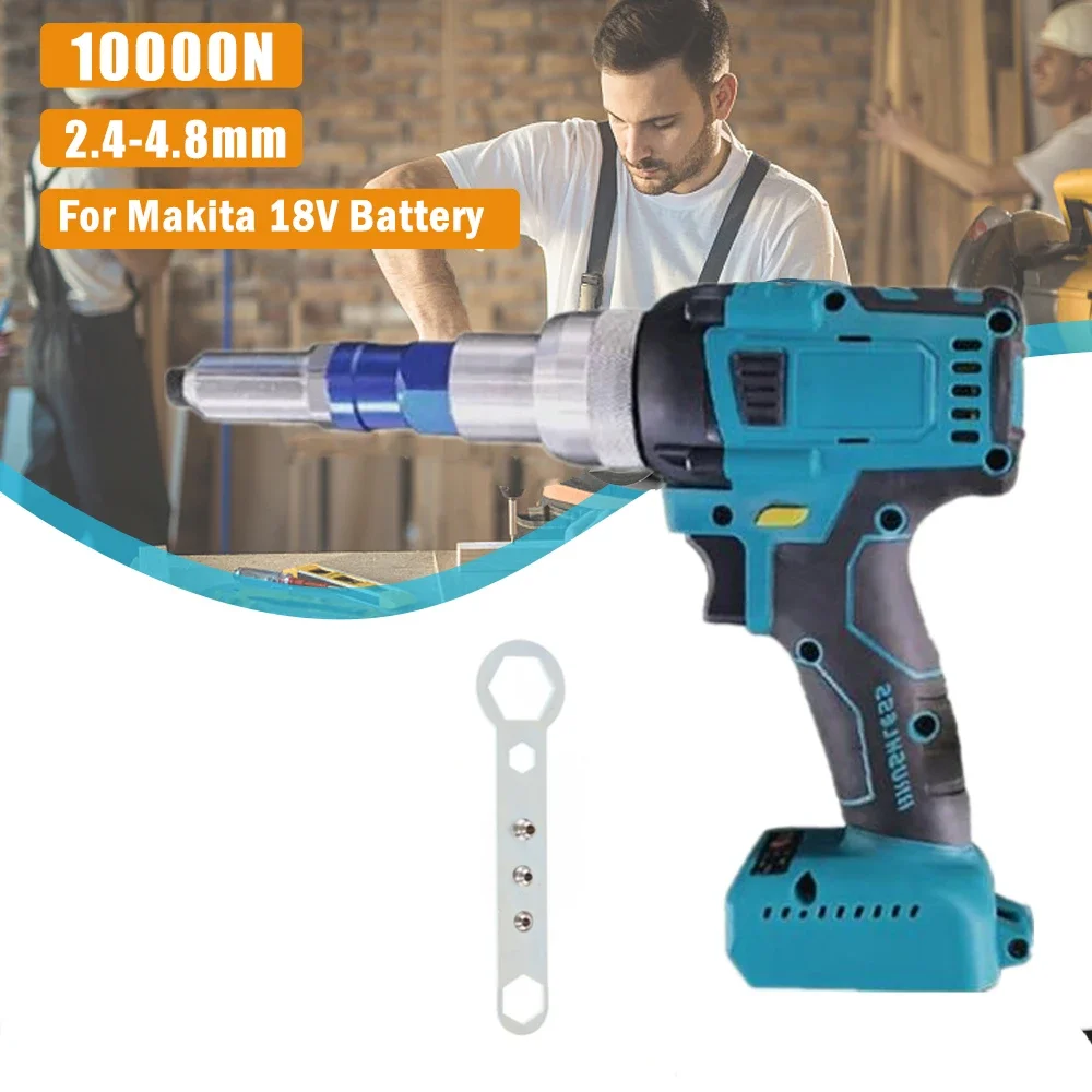 Brushless Electric Rivet Gun Cordless Rivet Nut Gun Drill Insert Automatic Riveting Tool For Makita 18V Battery 2.4~4.8mm