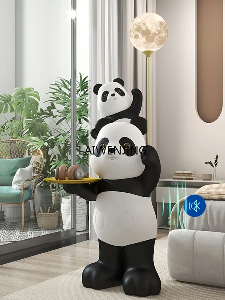 SGF panda large floor-to-ceiling ornament TV cabinet doll next to the sofa move to a new home gift