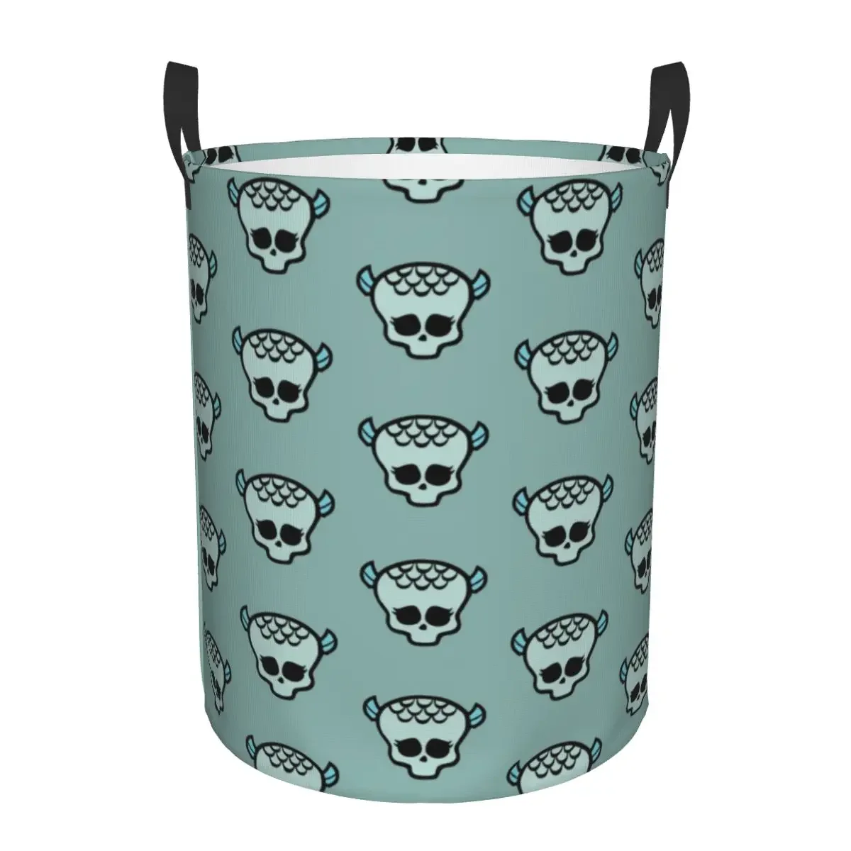 Monster High Lagoona Blue Logo Laundry Basket Foldable Anime Clothes Hamper for Baby Kids Toys Storage Bin