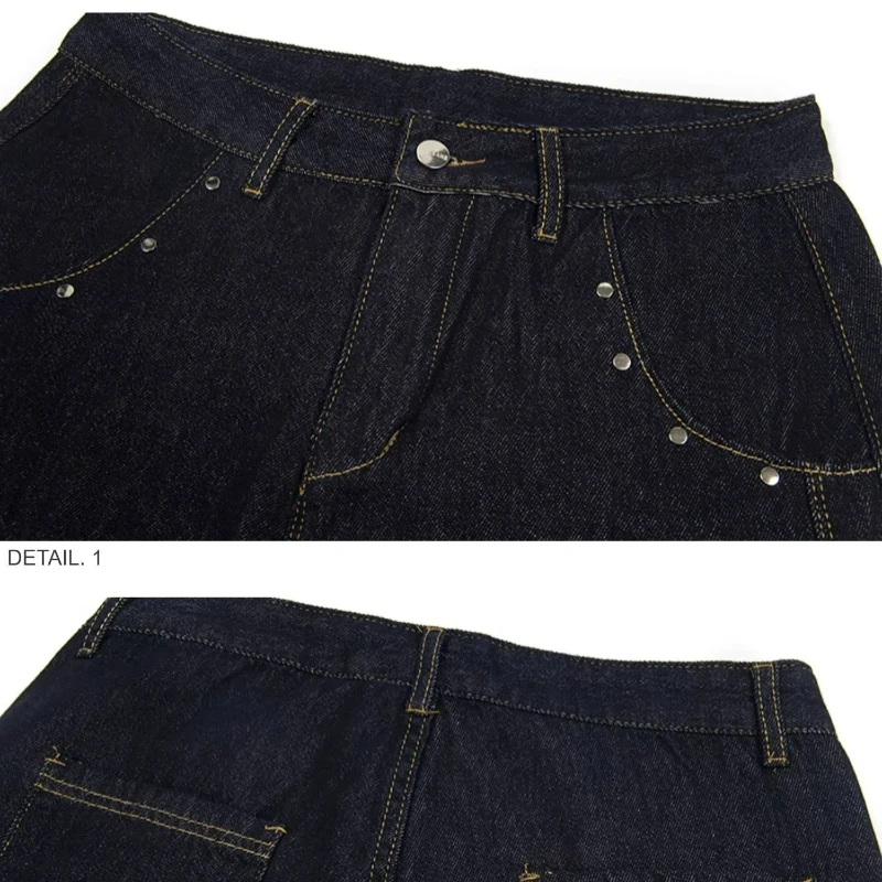 الملياردير BUFU الأمريكية شارع العليا منقوشة تفكيك غسل الجينز الرجال والنساء كلينفيت واسعة الساق السراويل السيفية