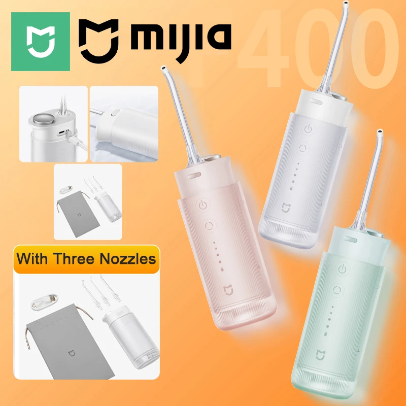 irrigador-bucal-mijia-f400-inalambrico-portatil-4-modos-200-ml-recargable-resistente-al-agua-ipx7-hilo-dental-electrico