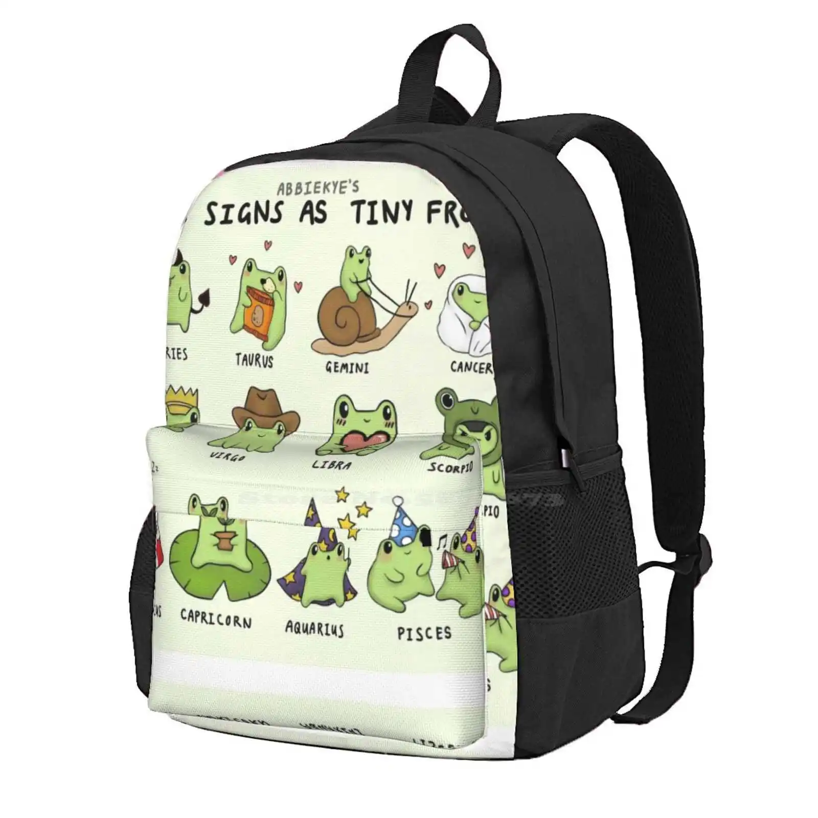 The Signs As Tiny Frogs Hot Sale Schoolbag Backpack Fashion Bags Zodiac Signs Tiny Frogs Cute Frog List Zodiac Memes