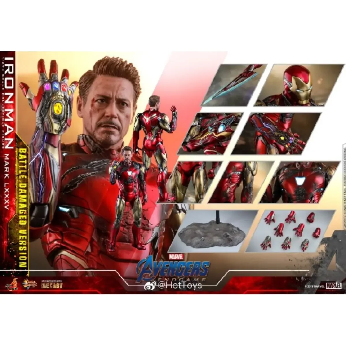 Original The Avengers 4 Iron Man Mk85 Original   Marvel Battle Damaged Edition Joints Movable Favorite Model Ornaments