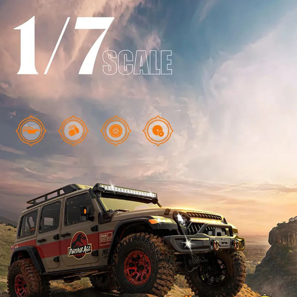 1:7 MK07 RC Jurassic coche de escalada todoterreno sin escobillas con alta y baja velocidad ​ ​ Modelo de simulación de bloqueo diferencial delantero y trasero