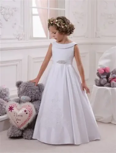 Flower Girl Dresses For Wedding Junior Bridesmaid Vintage Kids Evening Birthday Party Princess Gown Lolita First Communion