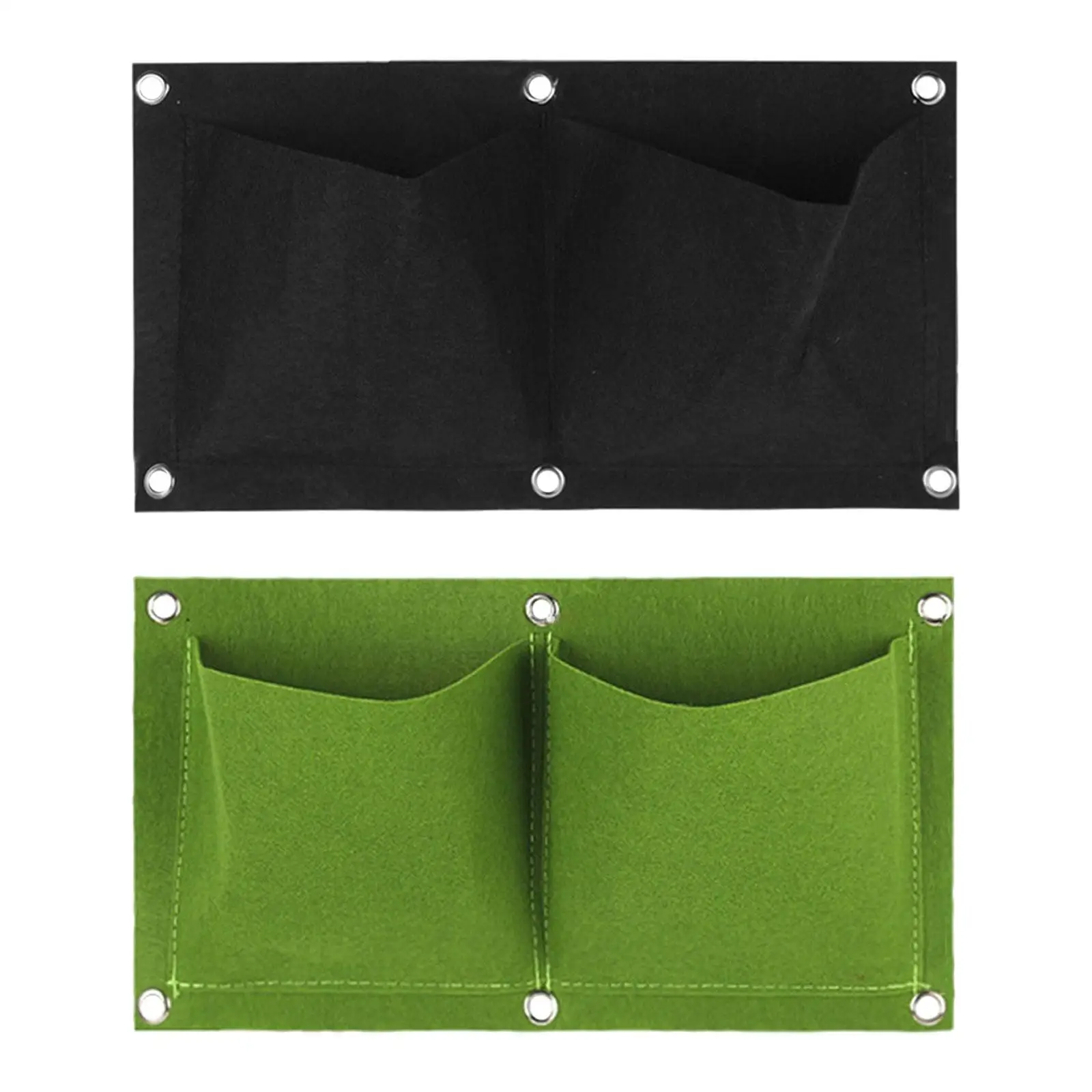 Saco de plantio para pendurar na parede, resistente, prático, 2 bolsos para pátio, porta de casa