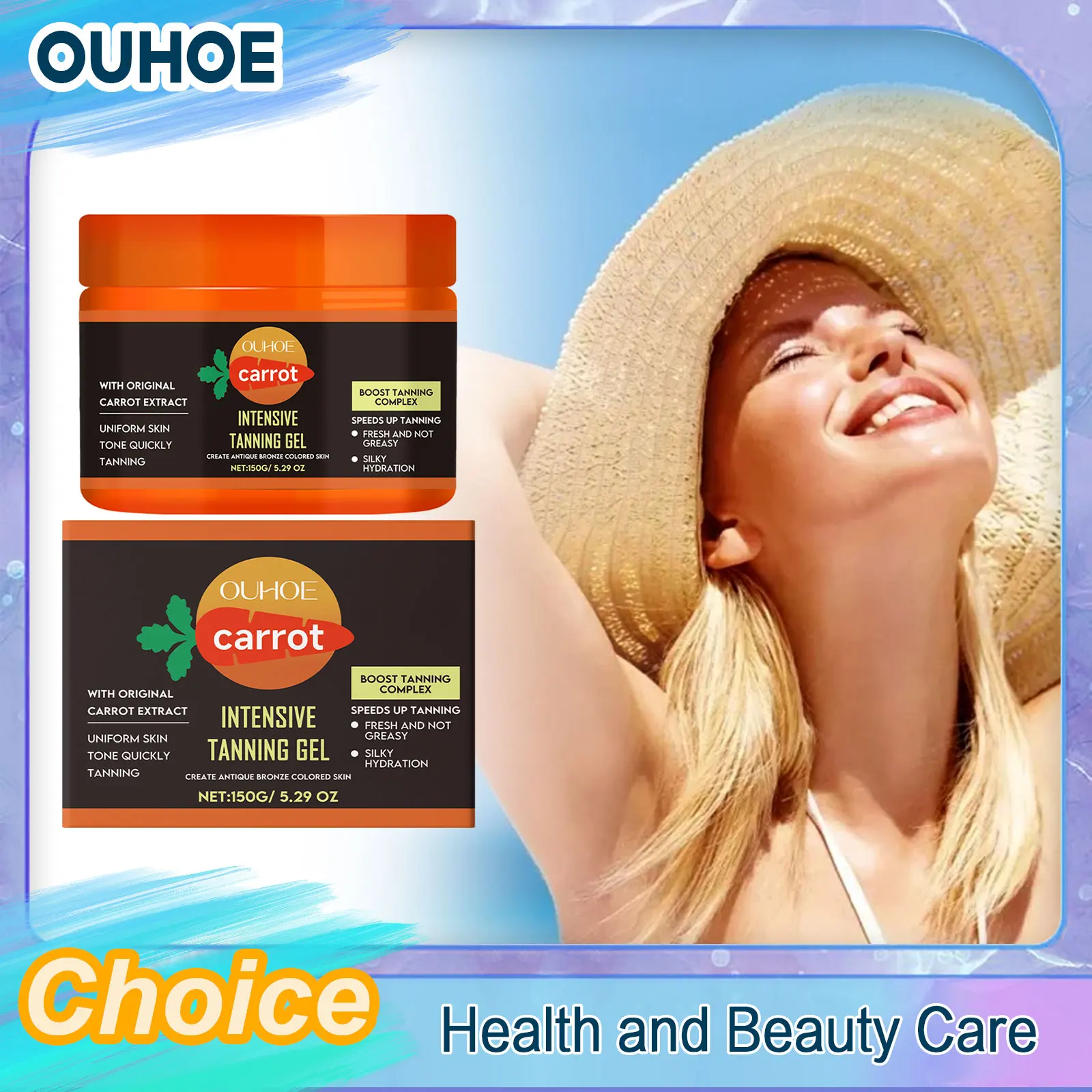 Gel de bronceado de caroteno que aumenta el refuerzo de bronce, oscurecedor color marrón dorado, Gel de bronceado para tomar el sol, humectante, Gel de bronceador intensivo