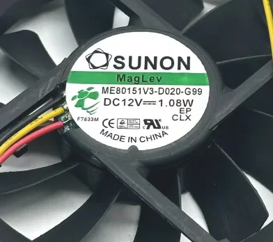 

SUNON ME80151V3-D020-G99 DC 12 В 1,08 Вт 80x80x15 мм 3-проводной охлаждающий вентилятор
