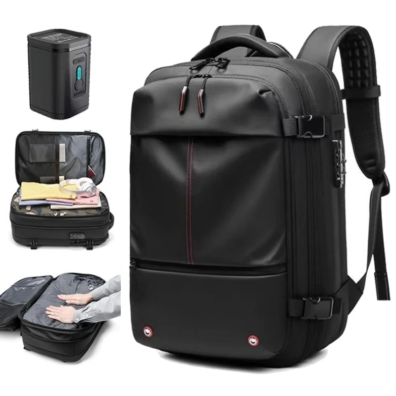 Männer Reiserucksack Vakuumkompression 17-Zoll-Laptop-Rucksack Business Schulrucksack mit großer