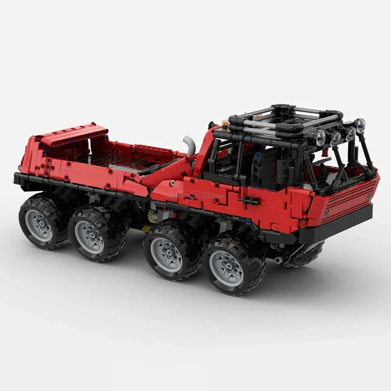 

NEW MOC Tatra 8x8 Engineering Container Truck And Trailer Model DIY Creative Ideas Technology Blocks Children Toys Birthday Gift