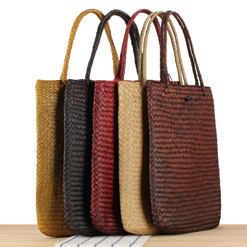 

Forest style cool mat woven bag, single shoulder grass woven bag, pastoral beach, women's bag, grass bag