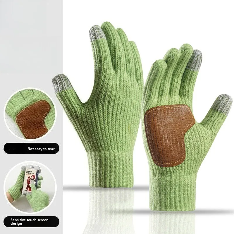 

Winter Soft Touchscreen Gloves for Men and Women Oversized Knitted Anti-Slip Cold-Proof Outdoor Cycling Gloves Durable
