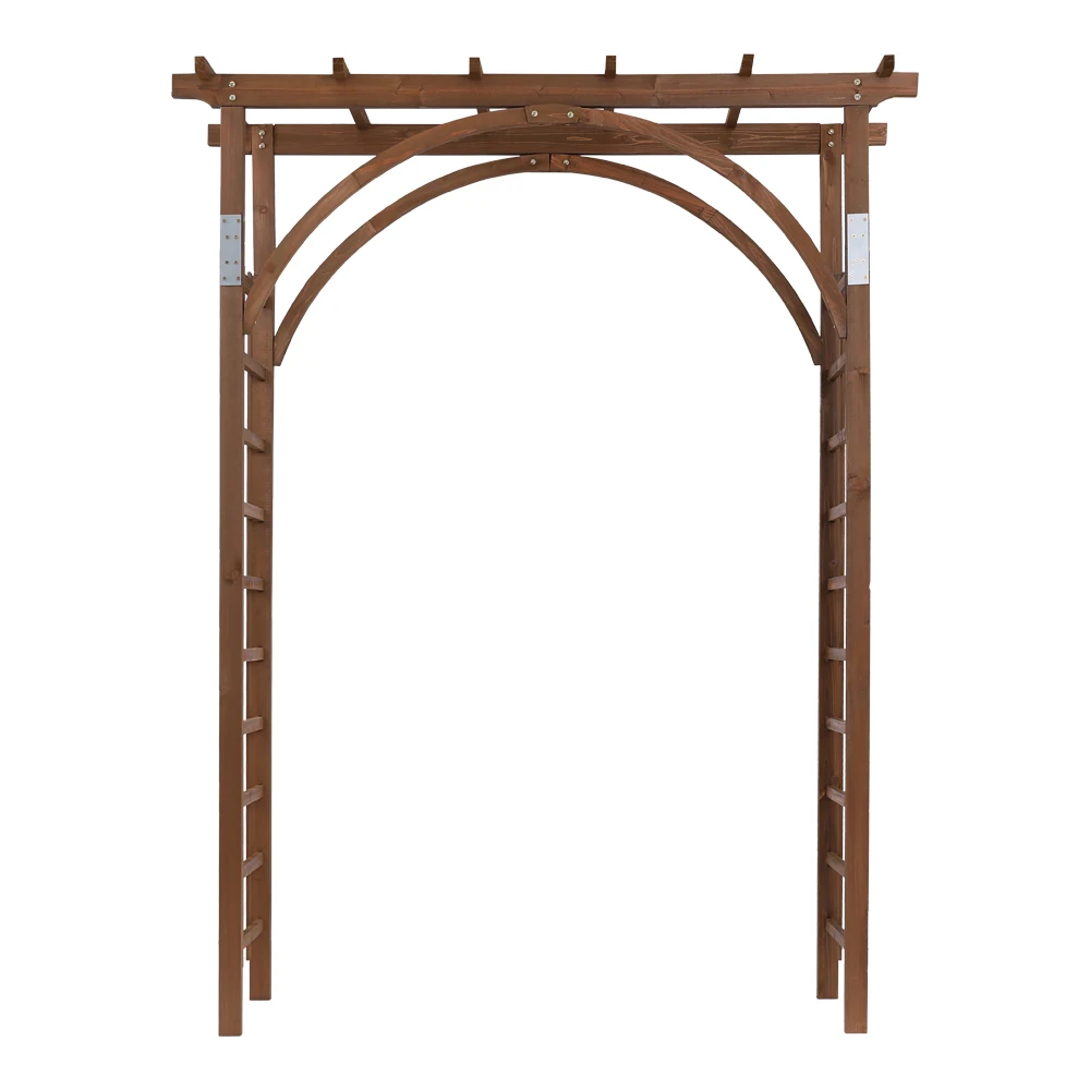 Beautiful And Practical Garden Arch Dark Brown