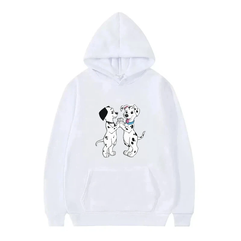 ディズニー 101 ダルメシアン柄女性グレー冬のファッションフリーストップス服プルオーバーレディース安い Y2k パーカー男性スウェットシャツ