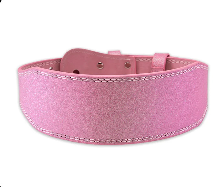 Pink Waist Protection Leather Belt Women Fitness Weight Lifting Squat Belt Sport Powerlifting Waist Gym Training Belt