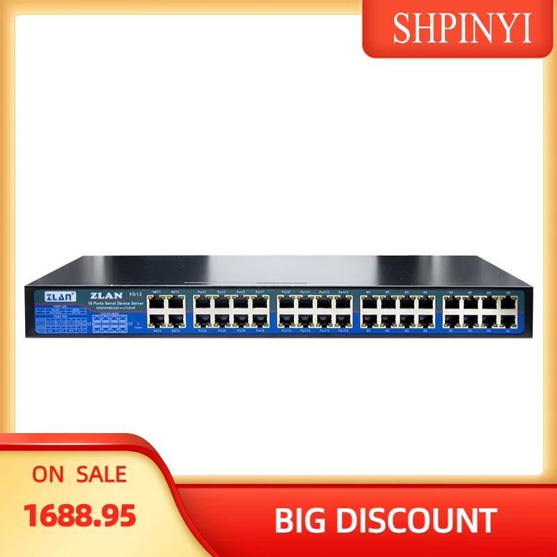 

16-портовый промышленный преобразователь RS232 RS485 RS422 в TCP/IP, низкая цена ZLAN5G12