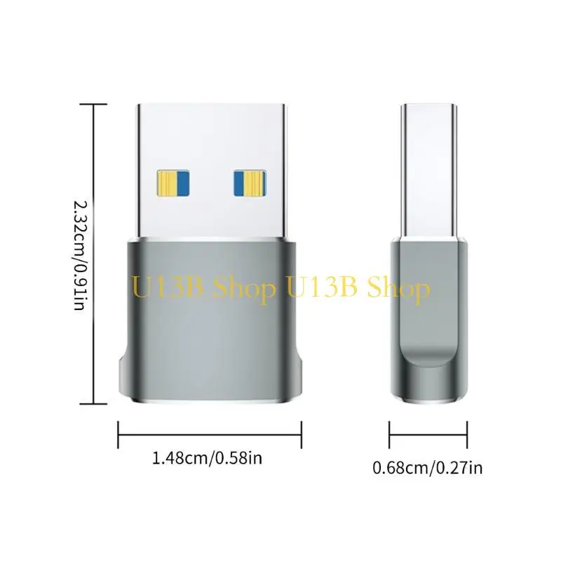 U13B USB3.0 para adaptador Tipo C, USB Male para conectores femininos Tipo C 5 Gbps Velocidade transferência para e