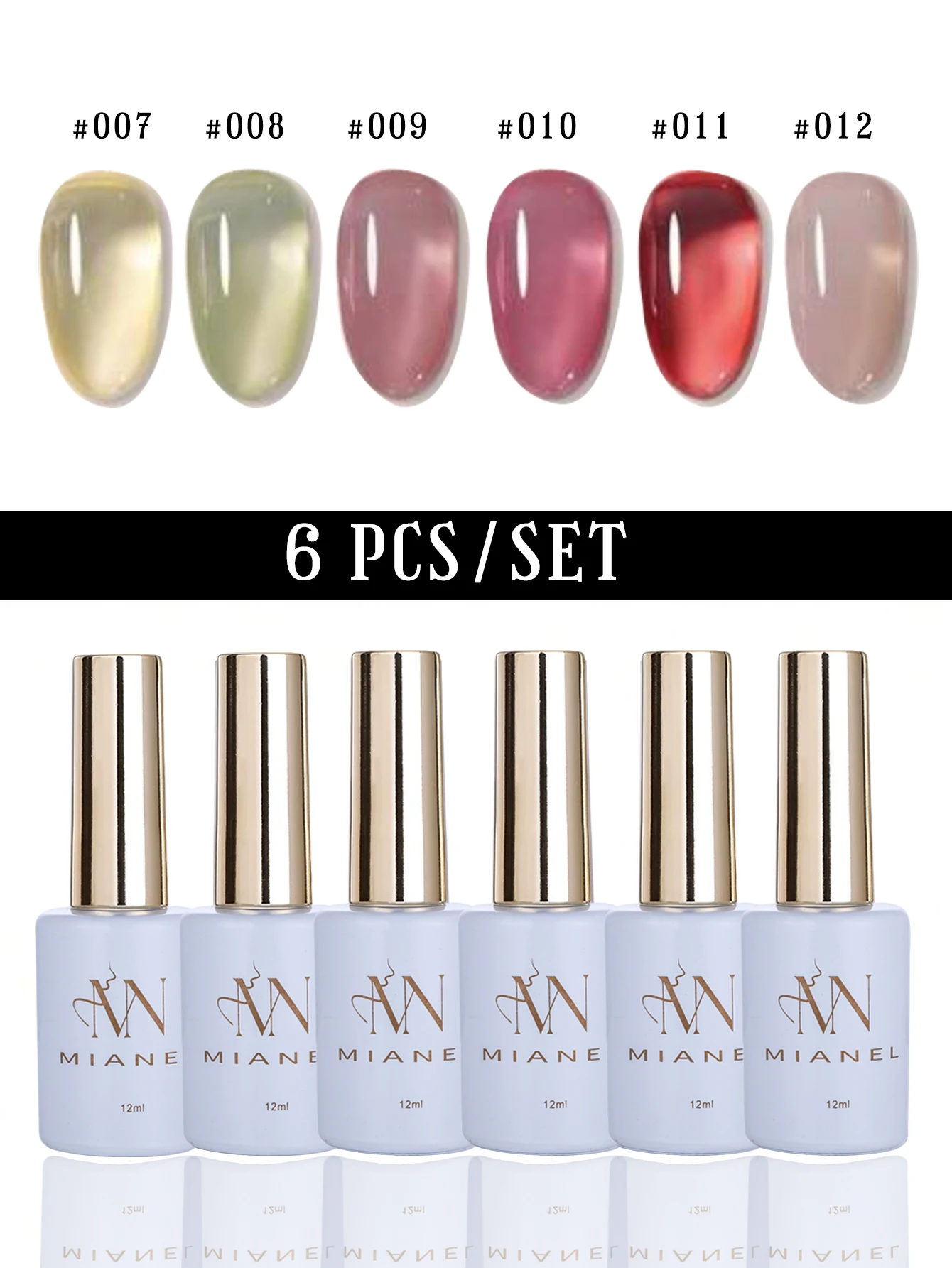 MIANEL 12ML Christmas Ice Clear Nude Jelly Gel Nagellak Set - 30 Kleuren Bestverkopende Tinten voor Roze Blauw Rood & Witte Nagels