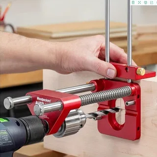 Precision Auto‑Line Drill Guide, Portable Hand Drill Vertical Positioning Jig, Aluminum Alloy Woodworking
