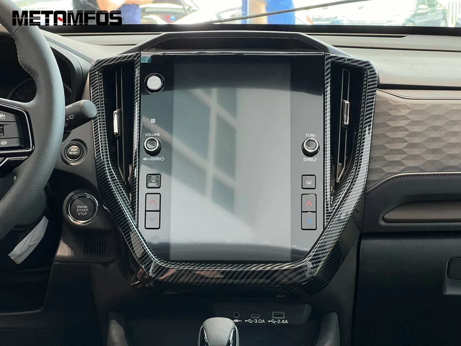 For Subaru Forester 2025 2026 Carbon Fiber Center Console GPS Navigation Frame Panel Cover Trim Sticker Interior Accessories