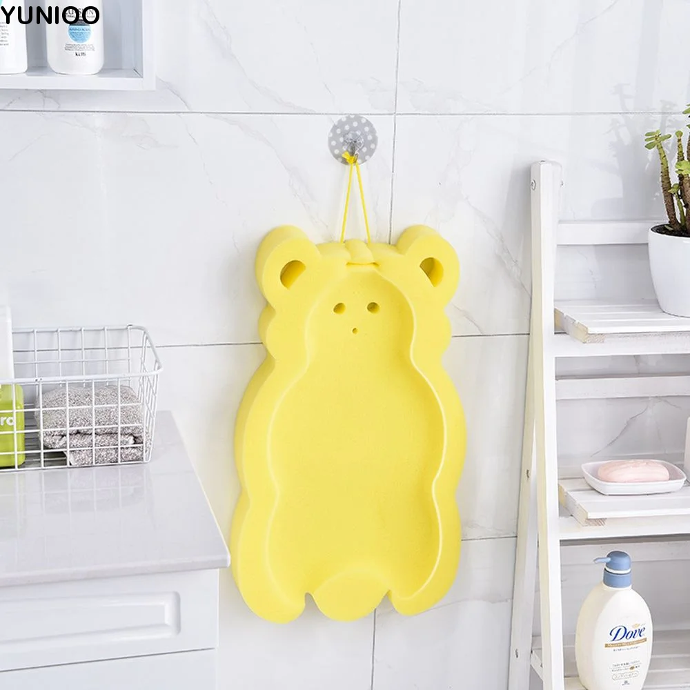 

Cute Foldable Bear Sponge Foam Security Bathtub Set Pad Baby Bath Cushion Shower Support Mat Newborn Shower Cradle