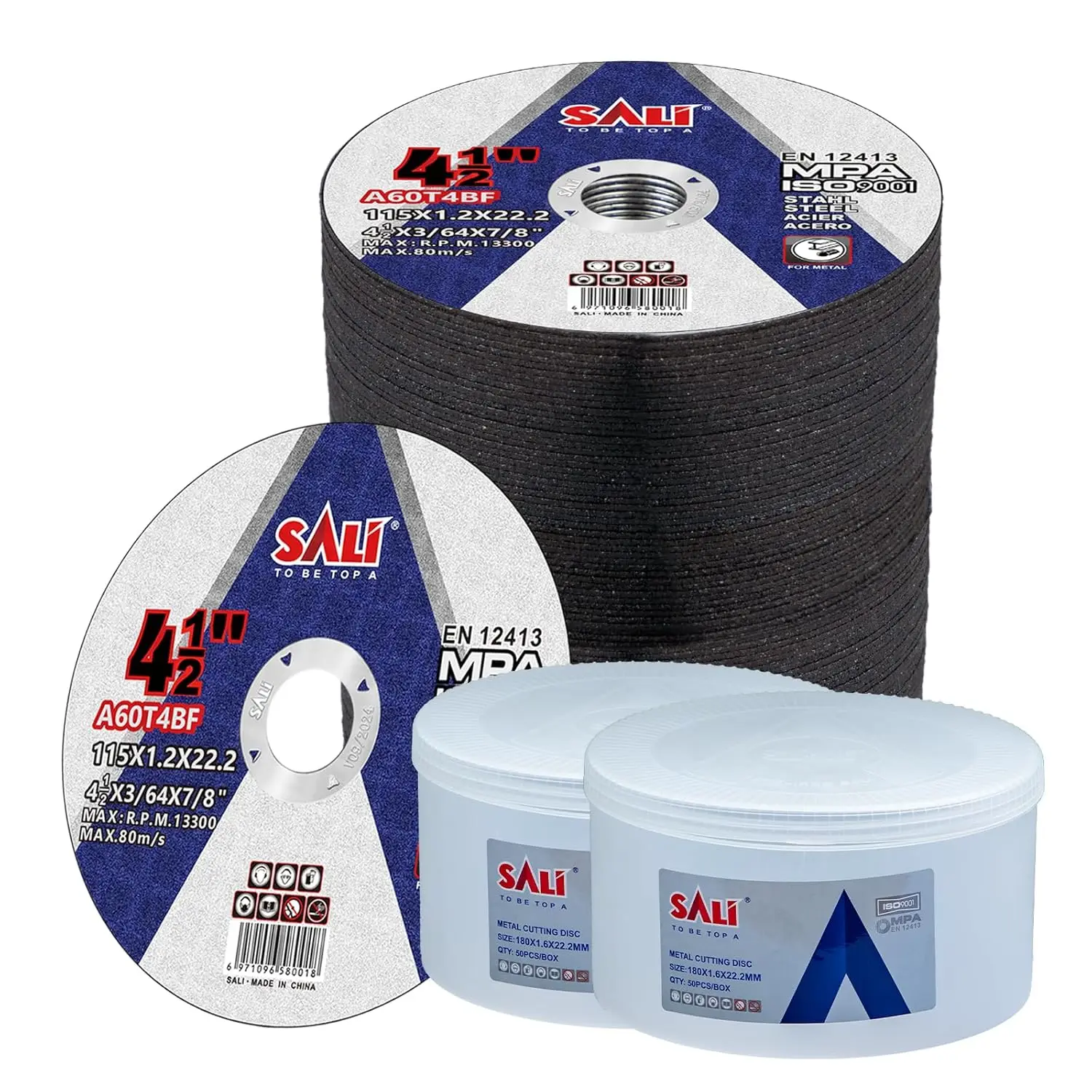 

Набор из 100 отрезных дисков 4,5 дюйма для металла и нержавеющей стали, совместимые с угловыми шлифовальными машинами, быстрое резание без заусенцев