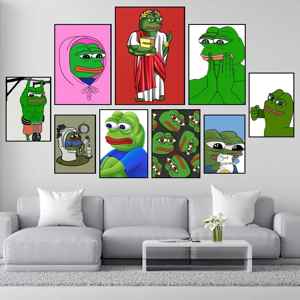 Funny P-Pepe the F-Frog Poster Prints Wall Painting Bedroom Living Room Decoration Office Home