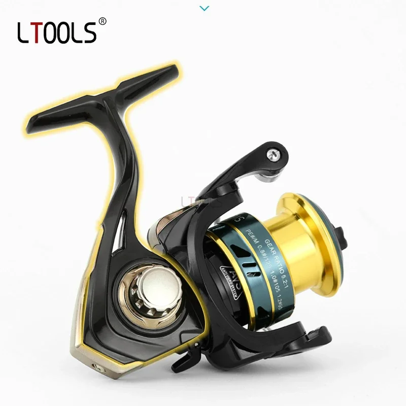 Metal Fishing Spinning Reel CNC Middle AL Spool Fishing Reel Gear Ratio 5.2:1 Max Drag12KG Waterproof Long Casting Reel 4+1BB