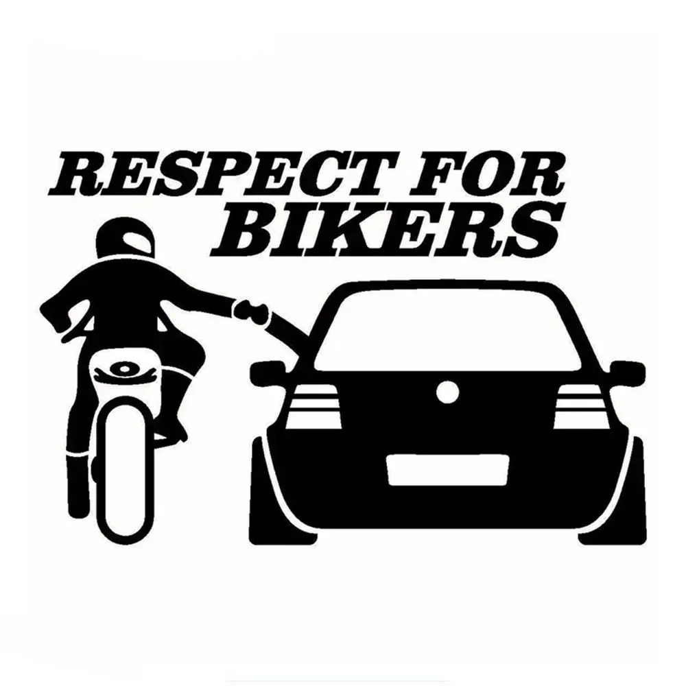 Funny Respect For Bikers 20CM*13CM Vinyl Stickers Decals For Car Motorcycle Window Auto Exterior Styling Decor Accessories*