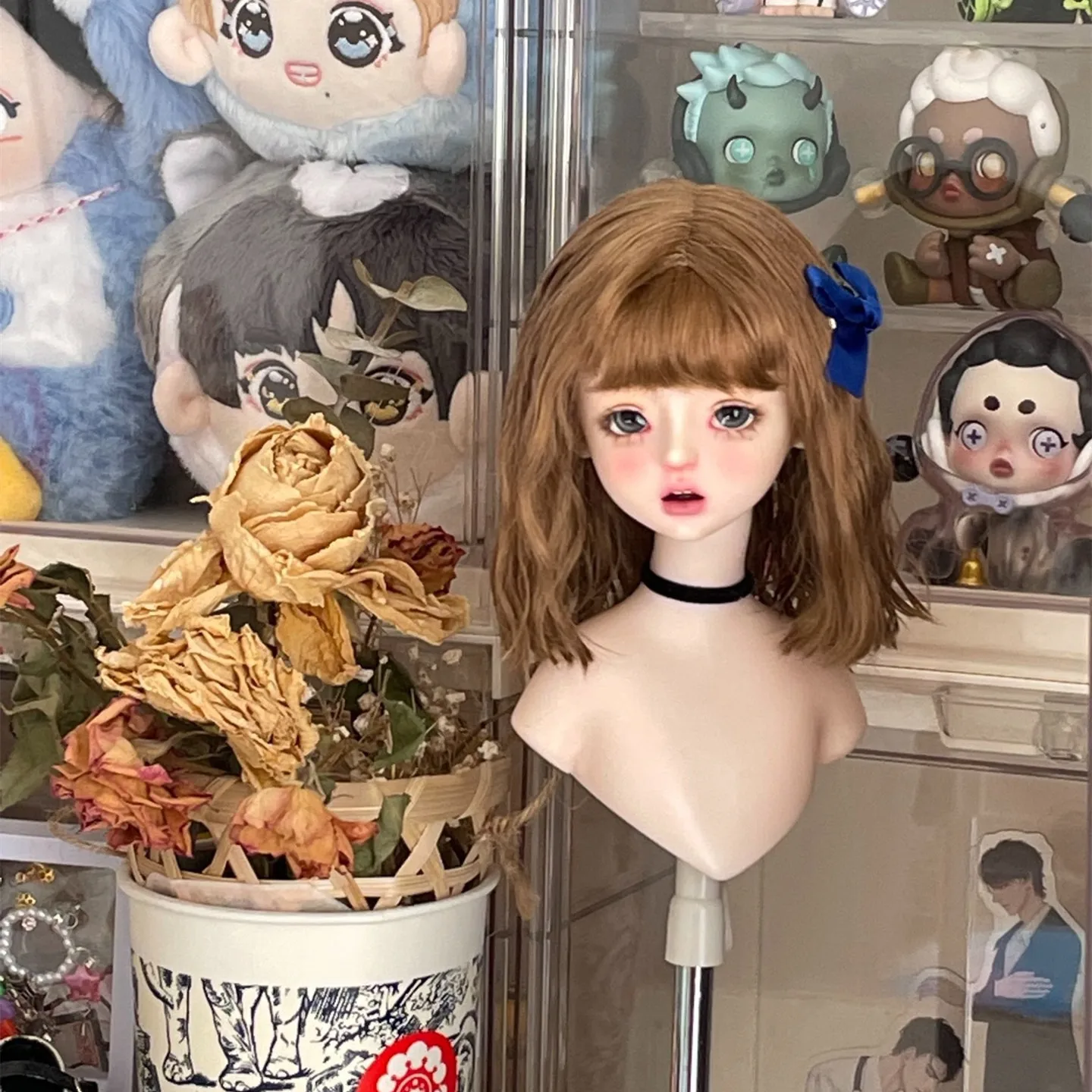 Haar für Puppe süße Prinzessin Stil 1/4 BJD Perücke Mohair Perücke kostenloser Versand ​