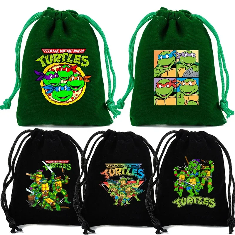 Teenage Mutant Ninja Turtles Drawstring Bag Anime Merch Boy Girls Candy Jewelry Pouch Cute Dustproof Makeup Packing Bags Gift