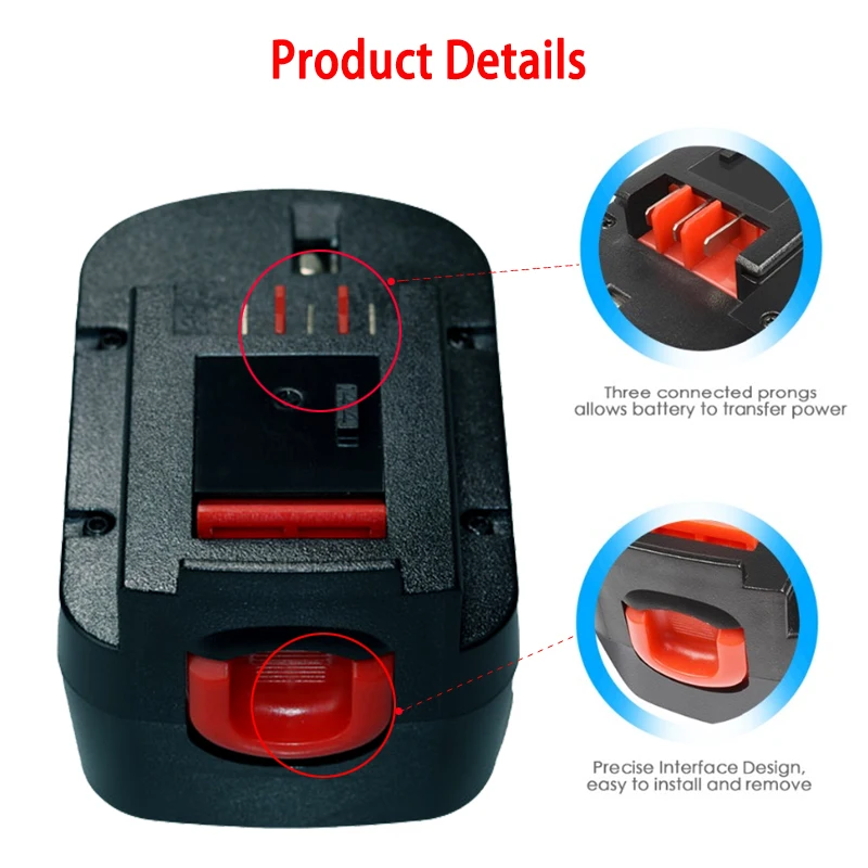 14.4V 4.0Ah 6.0Ah NiMH Rechargeable Battery  Is Suitable for Black&Decker 14.4V Model