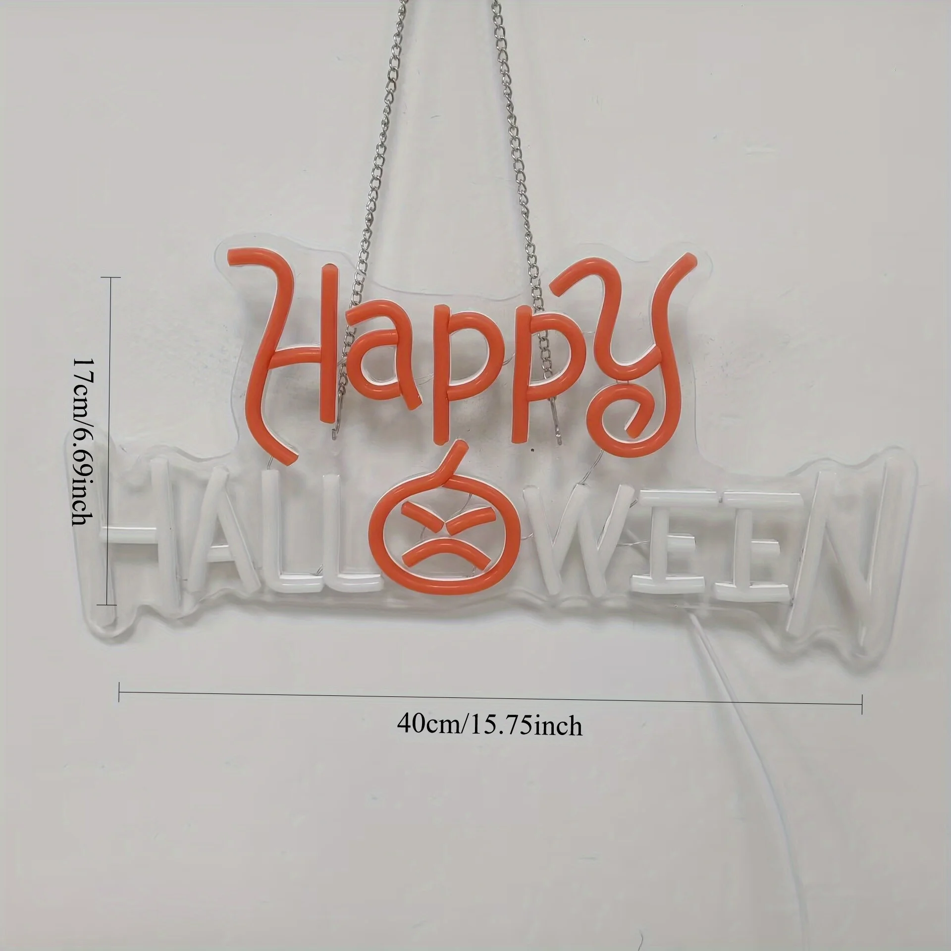 Świecący neonowy znak LED na Halloween z dynią, neonowy lampka zasilana przez USB, ściemnialna, idealna do dekoracji domu, na imprezę, do okna, prezent na Halloween.