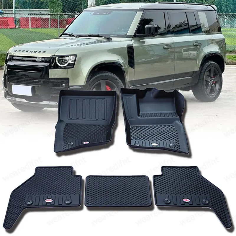 Tapis de sol de voiture imperméables en TPE pour Land Rover Defender 90 110 2020 2021 2022 conduite à gauche/droite LHD RHD Accessoires de voiture