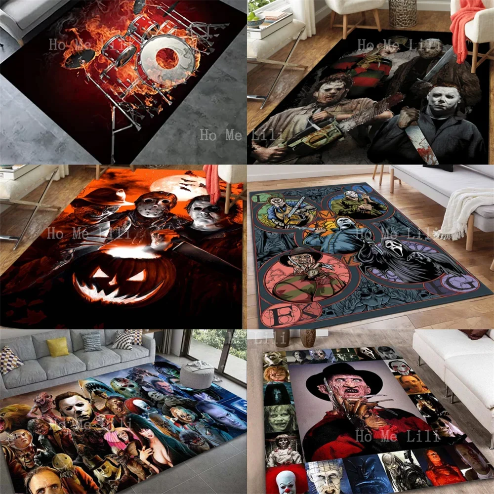 

Horror Movie Figure Floor Carpet Area Soft Chair Cushion Bedroom Living Room Non-Slip Halloween Decorations